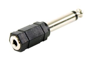 Plugger adapter 1x Mono Jack 3,5 naar Stereo Jack 6,3