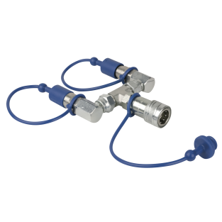 Showtec CO2 Q-Lock 2-weg combiner 3/8 gesloten systeem