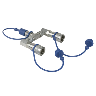 Showtec CO₂ 3/8 Q-Lock 2-weg splitter gesloten systeem