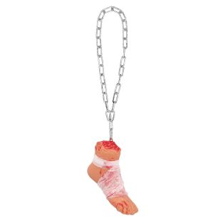 Bloederige Voet met Ketting 62 cm – Halloween Horror Decoratie