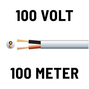 Mercury Heavy duty 100V  luidspreker kabel 2x 1.15mm 100 meter Wit