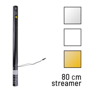 Stage effect 80cm elektrisch confetti kanon streamer in wit, zilver of goud