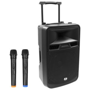 Mac Mah Mobile 15 UHF Draagbare Speaker 700W, 2 draadloze microfoons