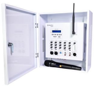 Adastra SA240 Wandversterker 100V met UHF-microfoon en DAB+-mediaspeler