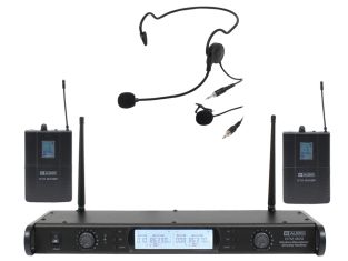 W Audio DTM 800 2-kanaals instelbaar UHF draadloos headsetsysteem