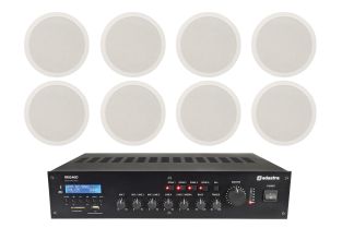 Adastra Shop 8 inbouwspeakers + 100 volt versterker Bluetooth 240W