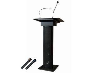 BST AMC73B conferentie lessenaar met 2 draadloze UHF microfoons