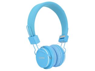 AV:Link CH850-BLU educatieve school kinderhoofdtelefoon met volumebegrenzer en microfoon