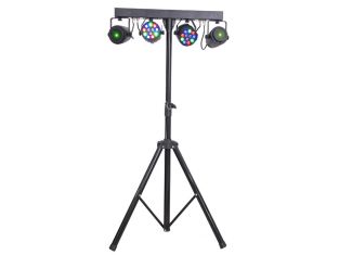 Ibiza Light DJLIGHT65 licht standaard 2 RGBW par cans + 2 lasers