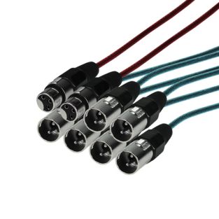 W Audio 25m XLR Multicore Drum 6/2
