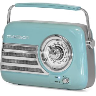 Madison Freesound VR40BL Blauwe oplaadbare retro radio