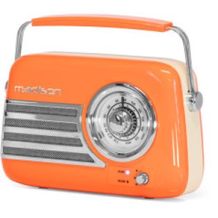 Madison Freesound VR40OR Oranje oplaadbare retro radio