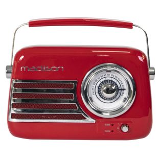 Madison FREESOUND-VR40R Rode vintage retro radio met Bluetooth , USB