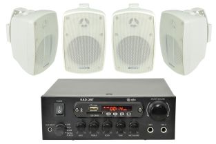 Adastra overkapping set 4 speakers + bluetooth versterker USB/SD