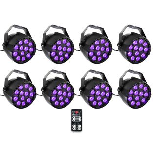 Ibiza Light 8x 36W RGB LED PAR spots 3-in-1 wash effect DMX