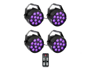 Ibiza Light 4x 36W RGB LED PAR spots 3-in-1 wash effect DMX