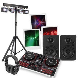 Numark partymix set met speakers, hoofdtelefoon en verlichtingsset