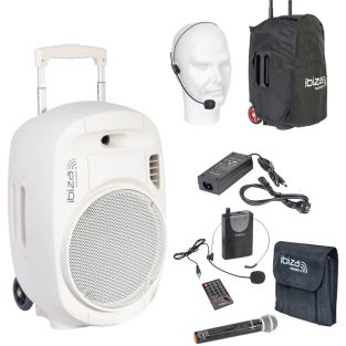 Ibiza Sound PORT12UHF-WH-MKII Bluetooth Luidspreker USB/SD/VHF 700W