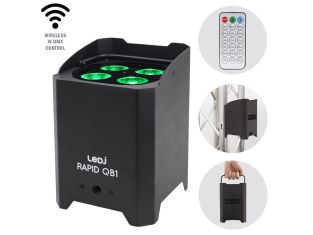 LEDJ Rapid QB1 RGBA IP battery powered uplighter