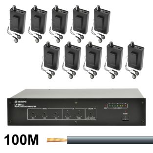 Ringleiding versterkerset  met 10 ontvangers