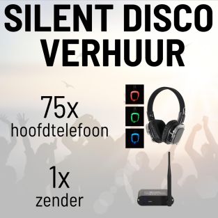 Verhuur Silent Disco, 75 hoofdtelefoons 1 zender