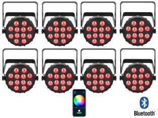 Chauvet DJ 8x 42W RGBA LED PAR spots 4-in-1 wash effect BT bediening