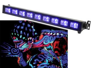 Qtx UVB-9 blacklight ultraviolet LED bar 9x 3W UV leds