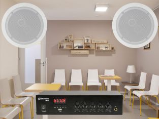 Adastra wachtkamer installatie 1 2x 100V luidsprekers + versterker