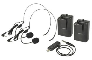 QTX U-Head dubbele draadloze USB headset UHF 863.2 - 864.8 Mhz 
