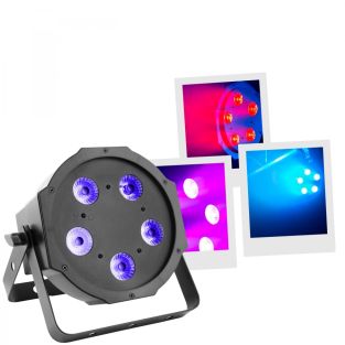 BoomTone DJ FlatPAR 5x5W 4-in-1 RGB-UV platte Led spot