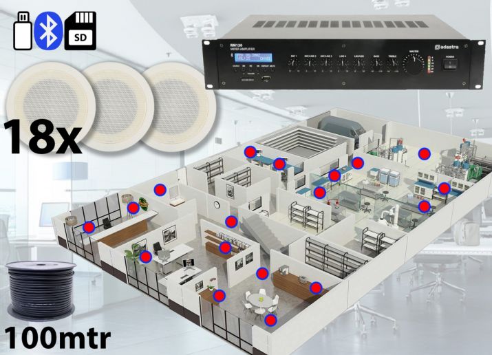 Kantoor geluids installatie sets